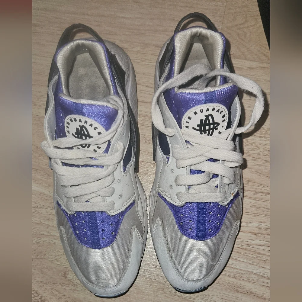 Nike Air Huarache Sneakers Purple White Trainers Women's Size 9 Shoes - Picture 15 of 16